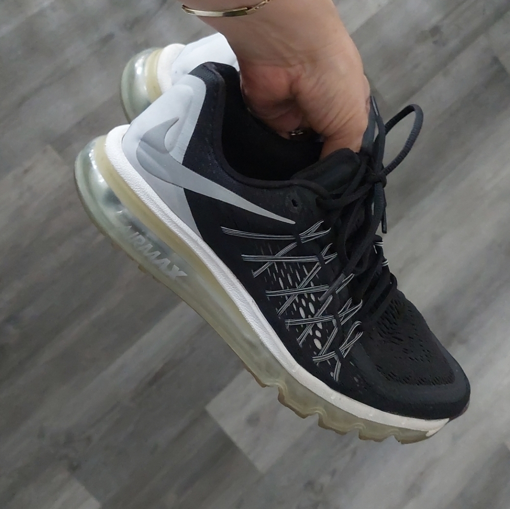 Nike Air Max Black Mesh Lace Up Running Training Sneakers Shoes